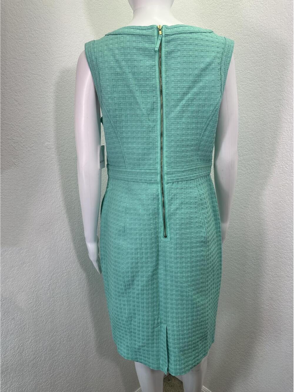 Sz 8 New Liz Claiborne Pool Blue Textured Sheath Dress Office Career Corpcor - Picture 2 of 7